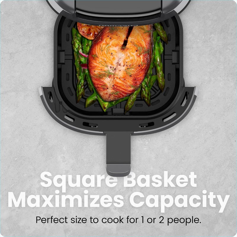 Chefman 2 Qt Mini Air Fryer – Digital Space-Saving Compact Air Fryer with Nonstick and Dishwasher Safe Basket, Quick & Easy Meals in Minutes, Features Digital Timer and Shake Reminder – Grey - Image 4